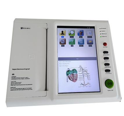 12 máquina do registrador ECG do ECG do eletrocardiograma do monitor do canal com analisador