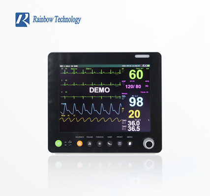 Monitor de paciente multiparâmetro de transferência de dados sem fio com LCD TFT colorido de 12,1 pol.