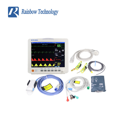 Monitores de paciente médico de ECG 12 parâmetro do equipamento 6 do hospital da polegada