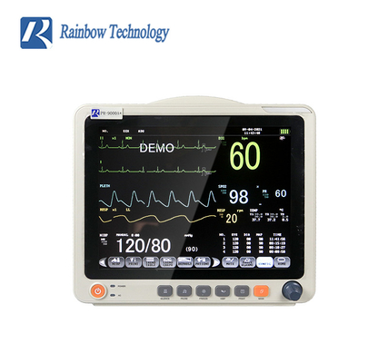 ECG 5 Parâmetro Monitor do doente HR RESP SPO2 NIBP E Temperatura com ecrã táctil