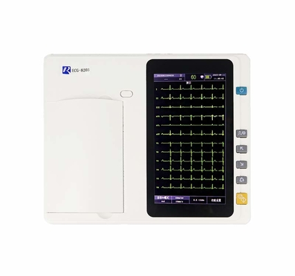 Análise em tempo real portátil Máquina de ECG médico de gravação digital 3/6 canais 12 Leads