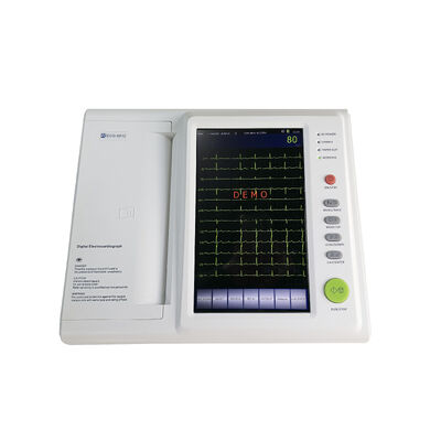 Máquina de ECG de 12 canais Monitor portátil de EKG portátil com tela sensível ao toque de 10,2" e bateria embutida