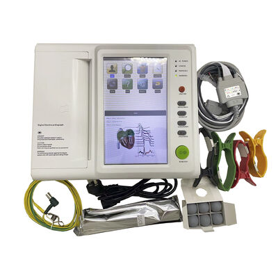 Máquina de Cabo de ECG com Tela Sensível ao Toque de 12 Canais com Impressora e Certificado ISO Cabo de ECG