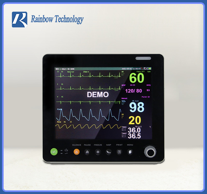12,1 do” parâmetros portáteis do monitor paciente tela táctil multi com CO2 opcional de IBP