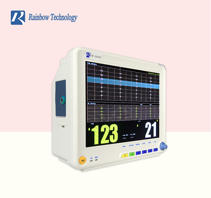 coração Fetal Fetal Rate Machine de Toco FHR do monitor do multi parâmetro de TFT da cor