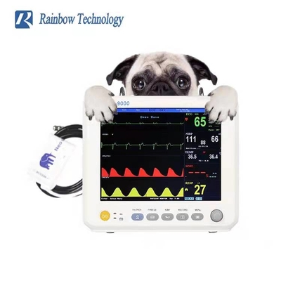 Multi monitor de parâmetro veterinário portátil equipamento veterinário da clínica de 8 polegadas