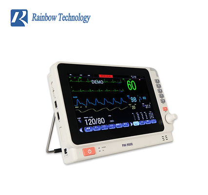 Monitor de paciente móvel médico multiparâmetro colorido TFT de 10 polegadas para hospital