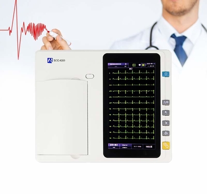 Eletrocardiograma do ISO máquina de Ecg de 7 ligações do tela táctil 12 da polegada com analisador