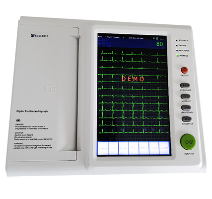 12 máquina do registrador ECG do ECG do eletrocardiograma do monitor do canal com analisador