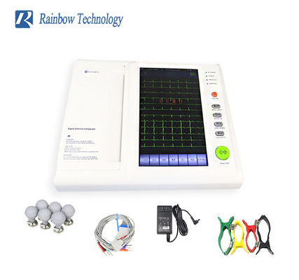 Teste cardíaco eficiente com simulador de ECG de 12 chumbo alimentado por bateria