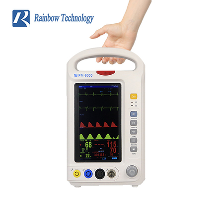 Projeção a cores portátil Vital Signs Patient Monitor do monitor de parâmetro de 7 polegadas multi