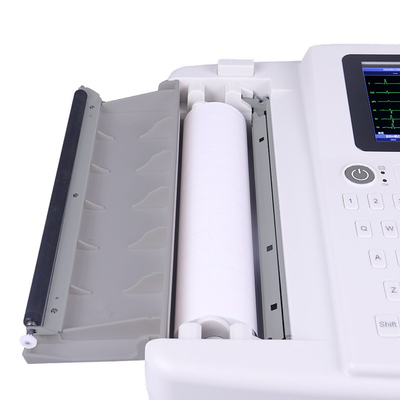 Máquina de ECG de seis canais com derivações únicas/múltiplas e armazenamento de dados interno/externo