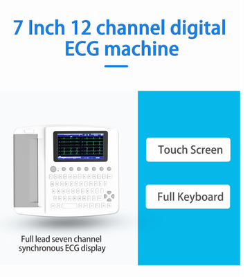 Máquina de ECG de seis canais com derivações únicas/múltiplas e armazenamento de dados interno/externo