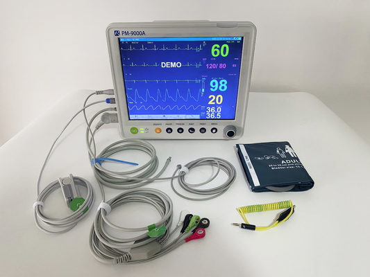 12Display TFT a cores de 1 polegada com 6 parâmetros monitor do paciente de primeiros socorros hospitalares