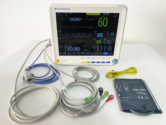 Monitores de doentes 12 polegadas portátil Multi Parâmetro monitor de doentes com suporte de carrinho