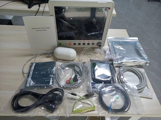 Dispositivo de sinais vitais em várias línguas 6 parâmetros padrão monitor do paciente com CO2