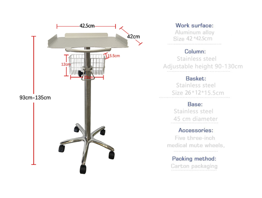 Venda Quente Máquina de ECG Hospital Móvel Trolley com Cesto