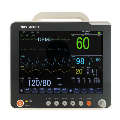 Monitor de doentes com múltiplos parâmetros com ECG Resp SpO2 Nibp Temp e suporte móvel OEM disponível