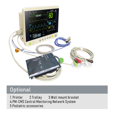 Monitor de paciente neonatal elétrico fornecido na fábrica com características de múltiplos parâmetros para o departamento pediátrico do hospital