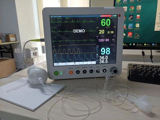 Monitor de Paciente Multiparamétrico de 12,1 polegadas com 6 Parâmetros e ETCO2 Opcional para UTI e Uso à Beira do Leito