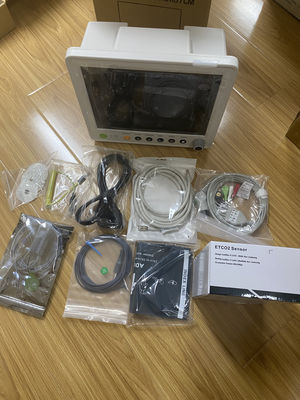 Monitor de Paciente Multiparamétrico TFT LCD Colorido de 12,1'' com Garantia de 1 Ano e Design Compacto de 30*27*30CM