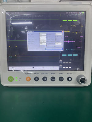 Monitor de Paciente Multiparamétrico TFT LCD Colorido de 12,1'' com Garantia de 1 Ano e Design Compacto de 30*27*30CM