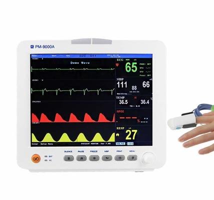 Monitor de Paciente Multiparamétrico Aprovado pela ISO FSC com Suporte para 7 Idiomas e 2 Anos de Validade para Hospital, Clínica e Enfermagem Domiciliária