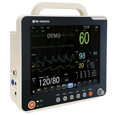 Monitor de Paciente Multiparamétrico com Tela TFT de 12,1 Polegadas com SpO2/ECG/PR/PNI/TEMP/RESP para UTI Hospitalar