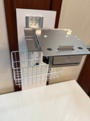 Height Adjustable White Wall Mount Bracket for Patient Monitor in Hospital Ward