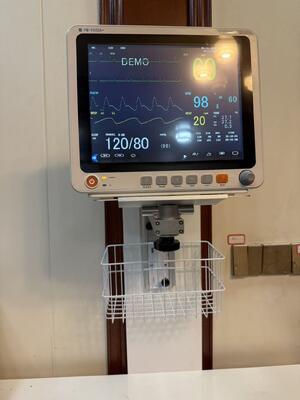 Suporte de monitor de paciente em liga de alumínio com altura ajustável Suporte de montagem em parede para uso em enfermaria hospitalar