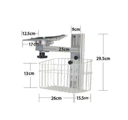 Bracket de montagem de parede de metal ajustável em altura para braço de suporte do monitor do paciente na enfermaria do hospital