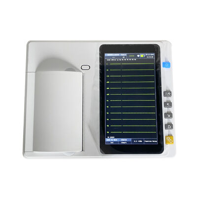 Máquina de ECG Médico de 7 polegadas de tela sensível ao toque com impressora de matriz térmica para análise em tempo real / off-line