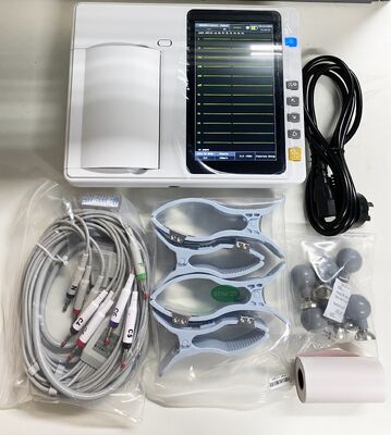 Máquina de ECG Médico de 7 polegadas de tela sensível ao toque com impressora de matriz térmica para análise em tempo real / off-line
