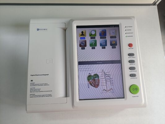 Impressora de eletrocardiograma médico Software Laptop com tela sensível ao toque com canais Leads ECG Fonte de energia Material elétrico