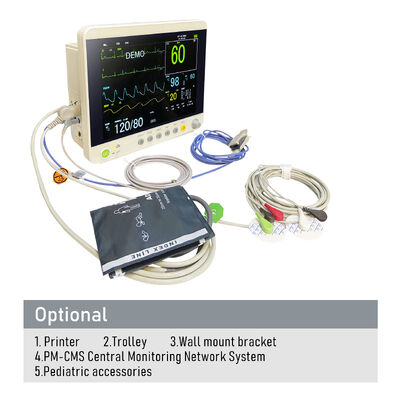 Preço de fábrica de alta qualidade 12.1 polegadas Multi-parâmetro monitor do paciente dispositivo médico para hospital
