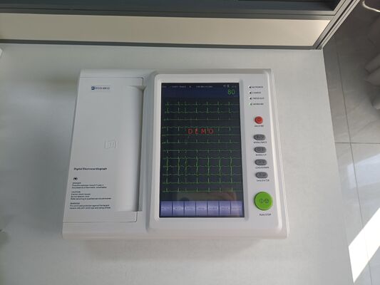 Máquina de ECG de 12 canais Monitor portátil de EKG portátil com tela sensível ao toque de 10,2" e bateria embutida