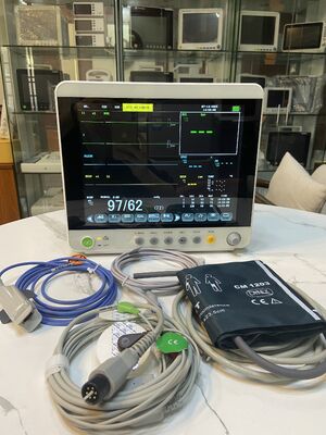 Monitor Paciente Elétrico Modular Multi-Parâmetros Médico 6 Parâmetros Tela Colorida Touch Screen de 12,1'' para Salas de Emergência Hospitalar