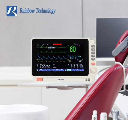 Monitor de paciente móvel médico multiparâmetro colorido TFT de 10 polegadas para hospital