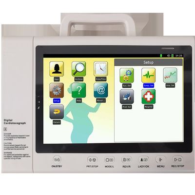 3 impressora Fetal de Rate Monitor Cardiotocography Machine With do coração dos gêmeos CTG dos parâmetros