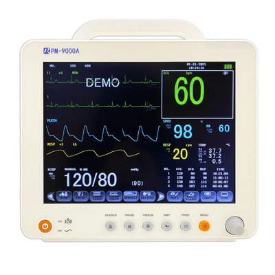 Monitor de Paciente de Sinais Vitais Multiparamétrico de 12,1 polegadas para Clínica Veterinária Animal Fonte de Alimentação Elétrica Feita de Plástico